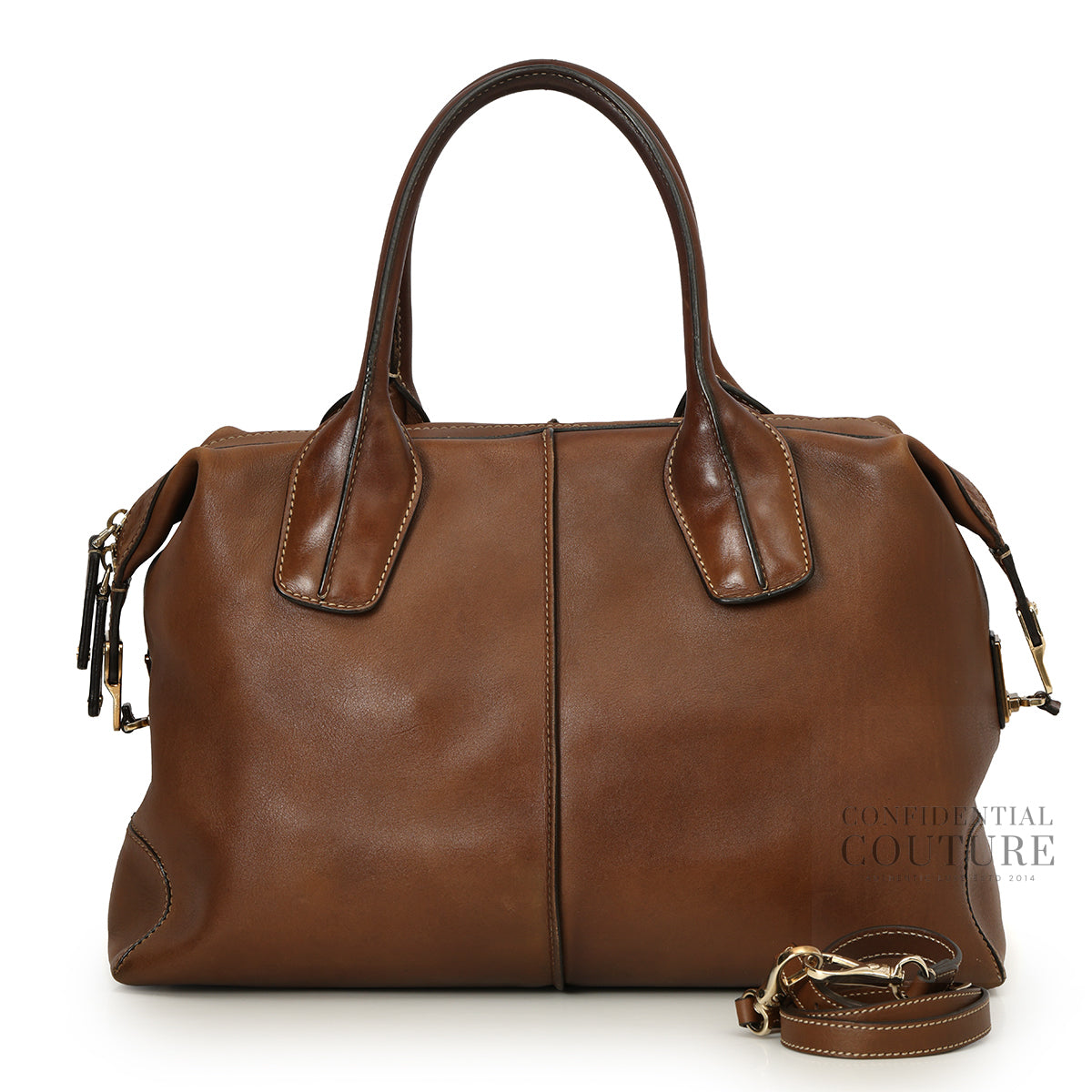 Brown Leather D-Styling Medium Bauletto Bag