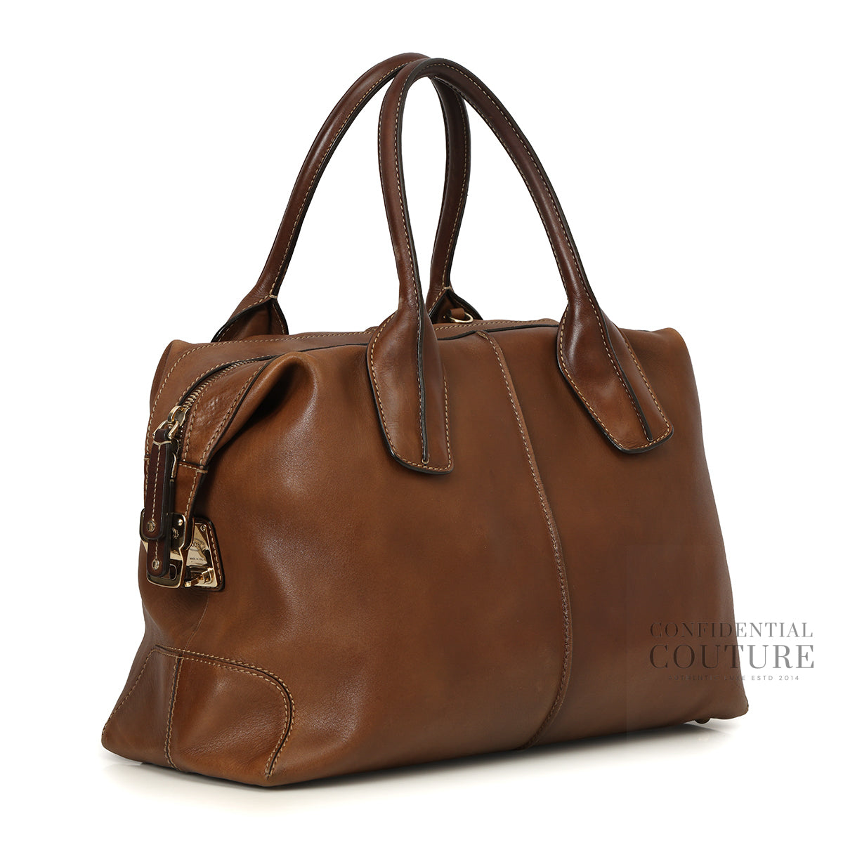 Brown Leather D-Styling Medium Bauletto Bag