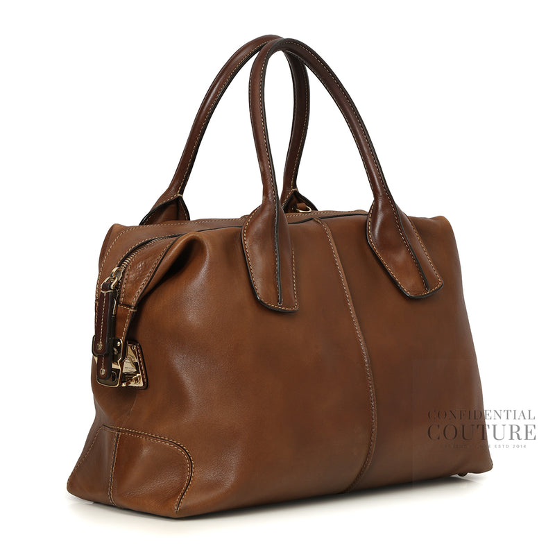 Brown Leather D-Styling Medium Bauletto Bag