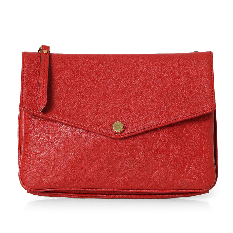 Louis Vuitton Red Monogram Empreinte Leather Twice Bag