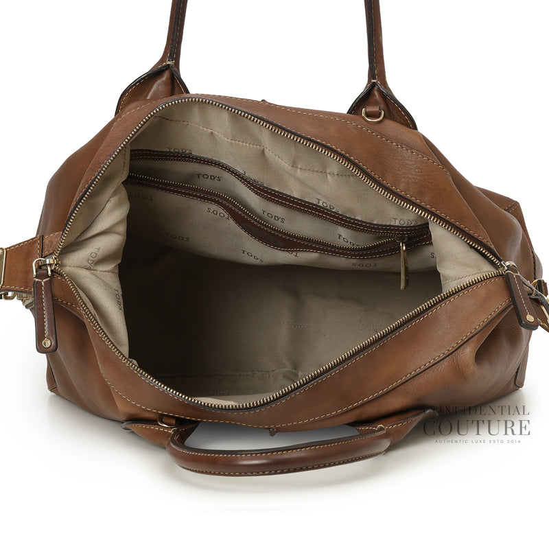 Brown Leather D-Styling Medium Bauletto Bag