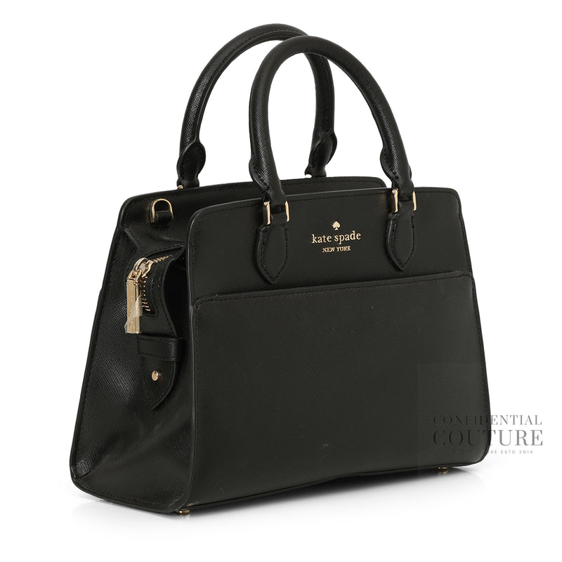 Black Madison Small Satchel Bag