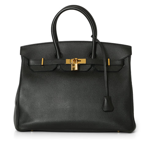 Birkin 35 Noir with Gold Hardware In Epsom Leather- Stamp A