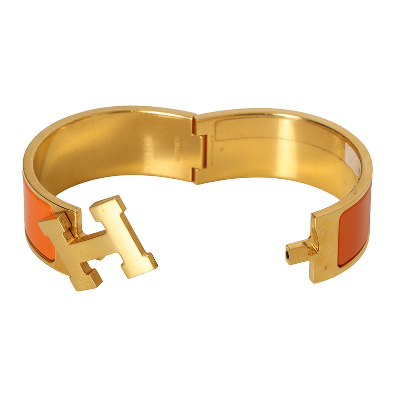 Pre loved hermes clic clac h orange bracelet pm price