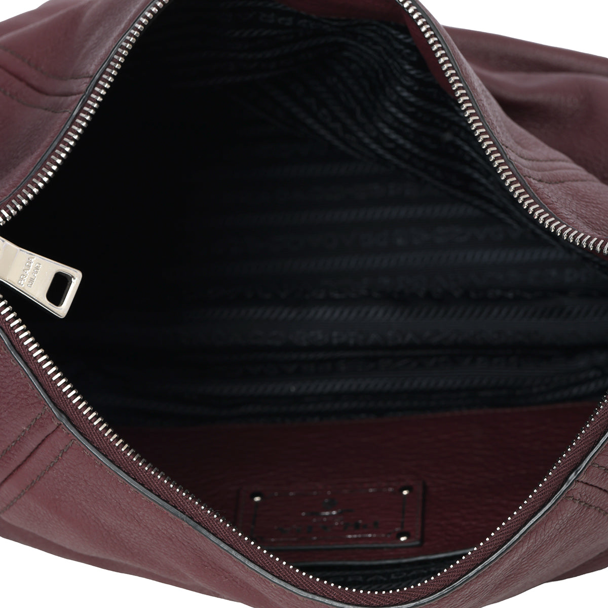 Wine Vitello Phenix Medium Leather Hobo Bag