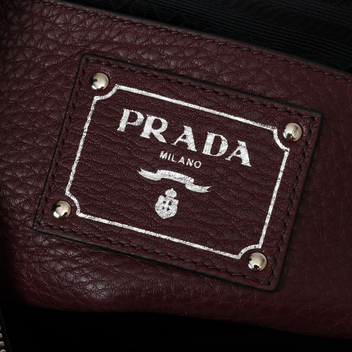 Wine Vitello Phenix Medium Leather Hobo Bag