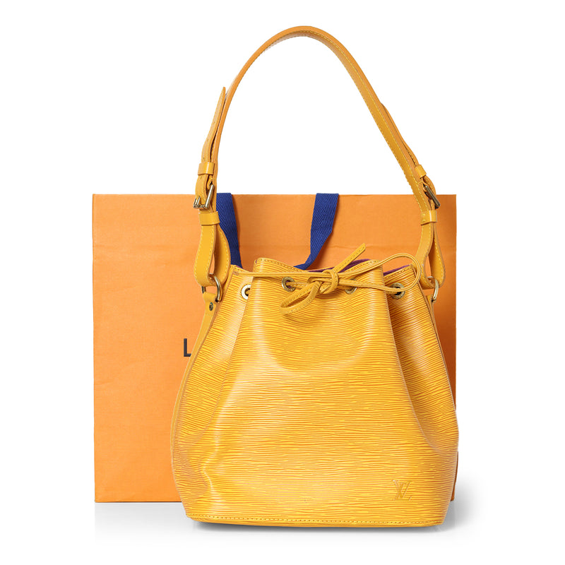Women Louis Vuitton Yellow EPI Leather Petit Noé Bag