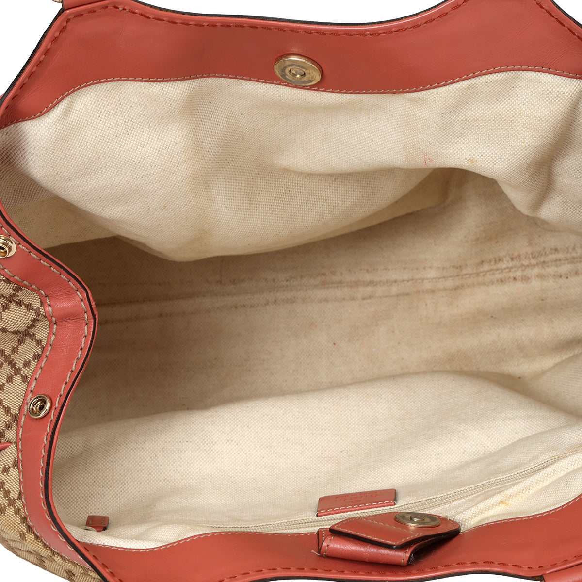 Coral And Beige Sukey GG Canvas Medium Tote