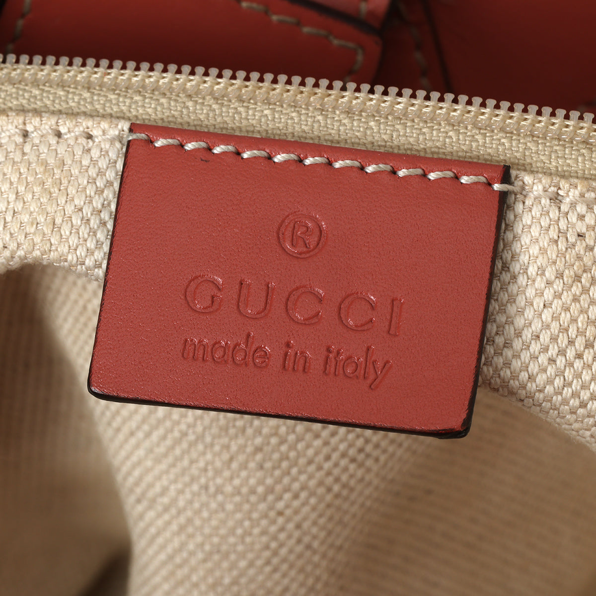 Coral And Beige Sukey GG Canvas Medium Tote