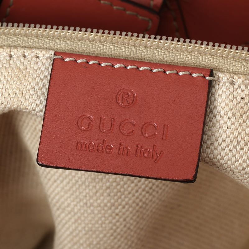 Women pre loved Gucci Coral And Beige Sukey GG Canvas Medium Tote