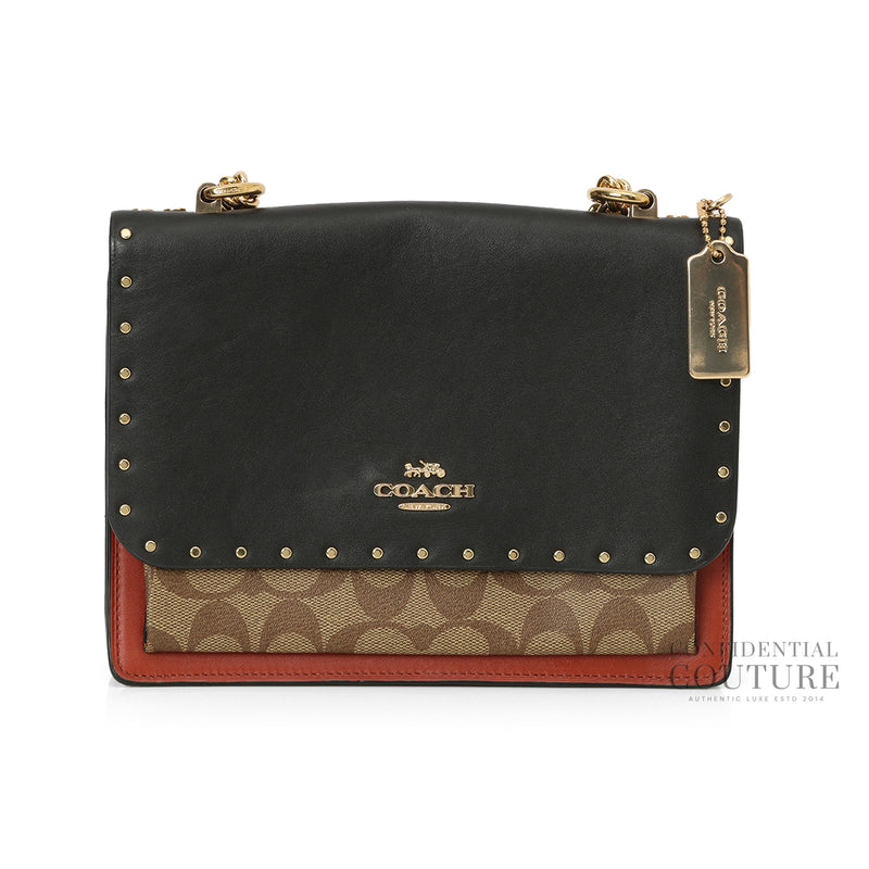 Women pre loved Coach Klare Black Medium Crossbody With Rivets