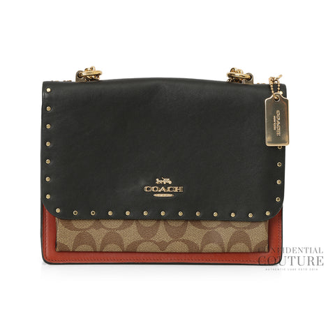 Klare Black Medium Crossbody With Rivets