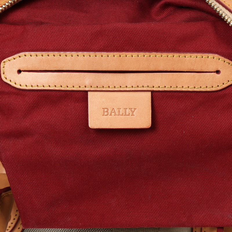 Bally
Beige/Grey Monogram Fabric and Leather Boston Bag