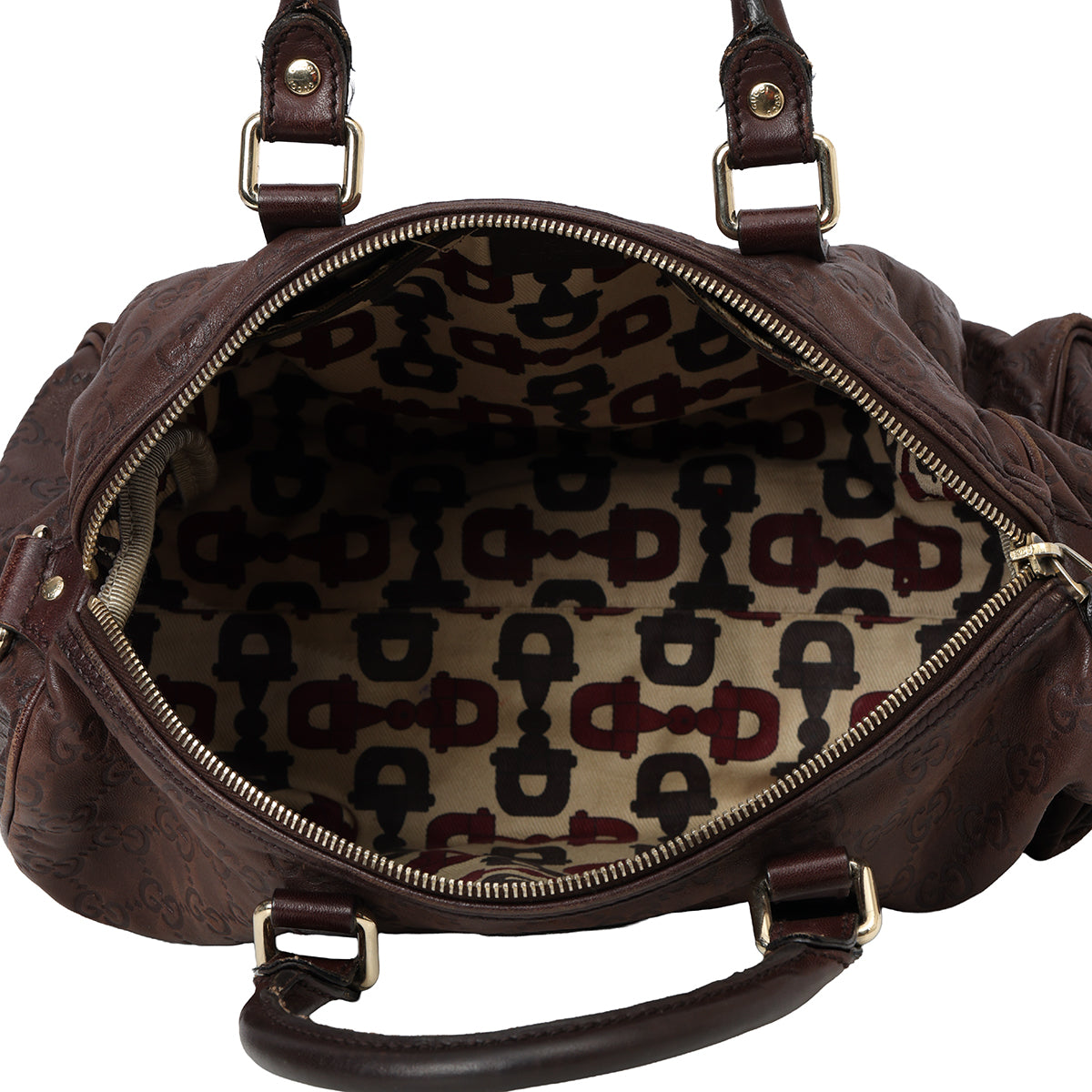 Guccissima Brown Bamboo Bar Small Tote Bag