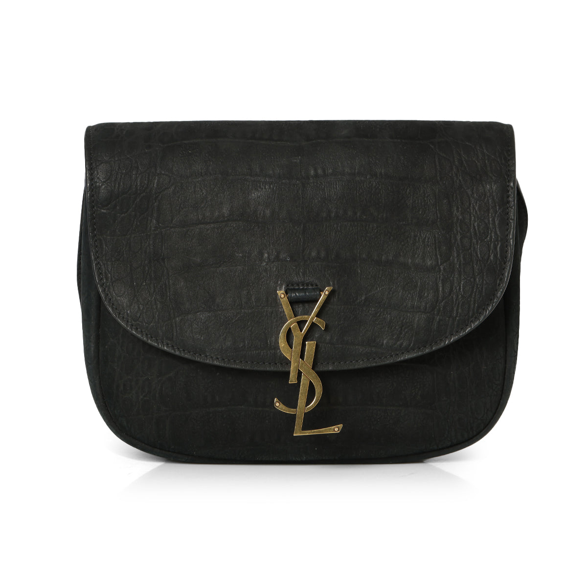 Black Crocodile Effect Nubuck Medium Kaia Bag