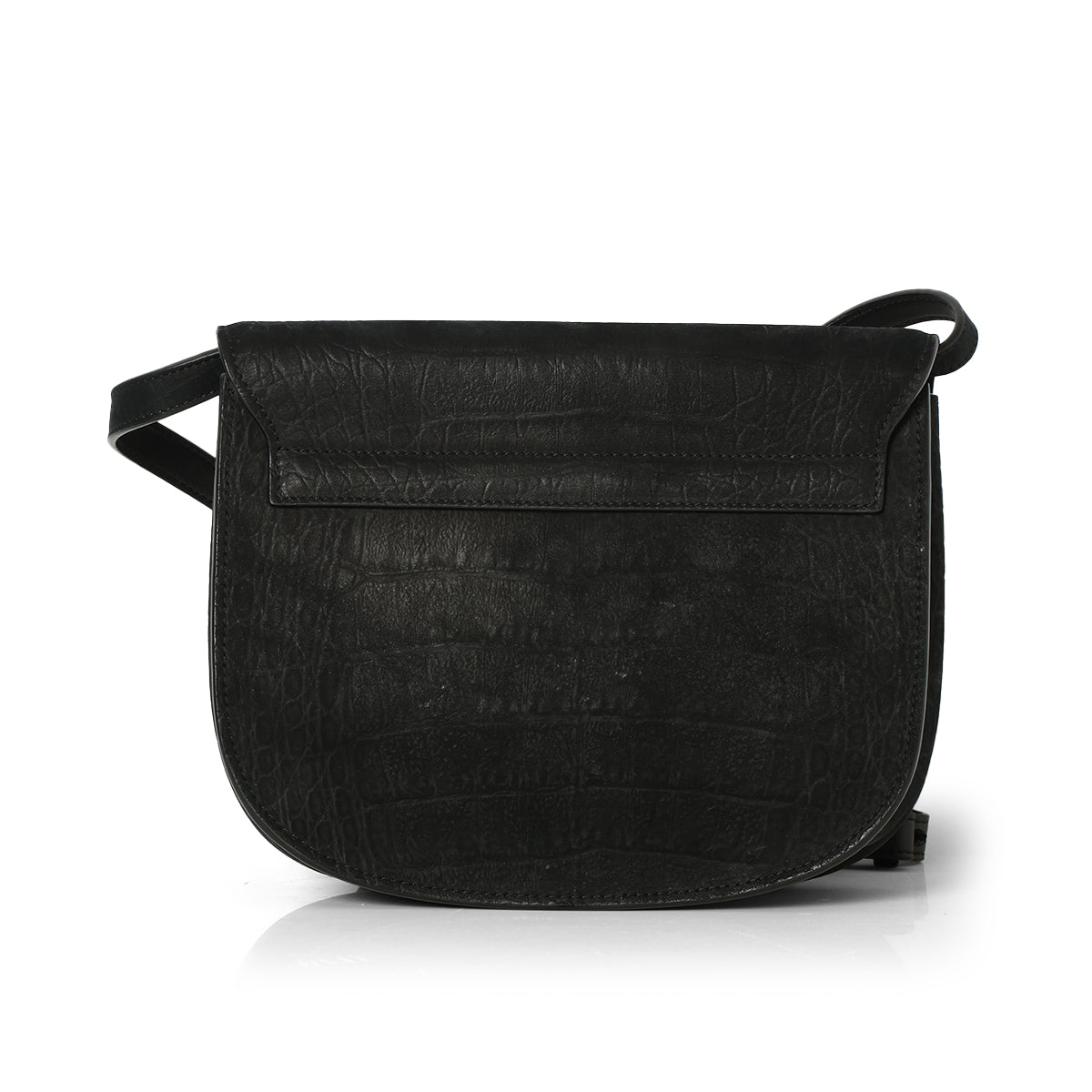 Black Crocodile Effect Nubuck Medium Kaia Bag
