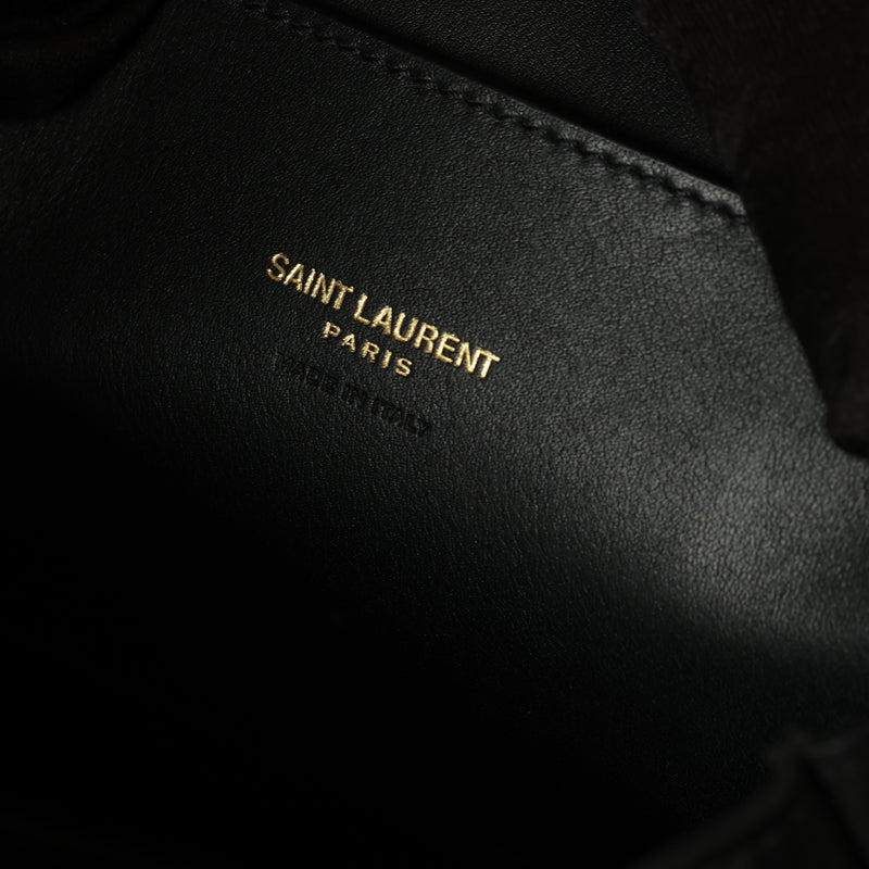 Black Crocodile Effect Nubuck Medium Kaia Bag