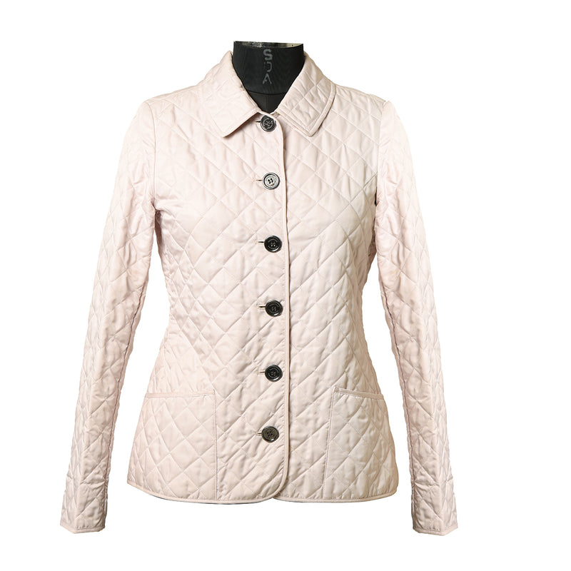 Pre-loved Burberry Baby Pink Utility Jacket - Size S
