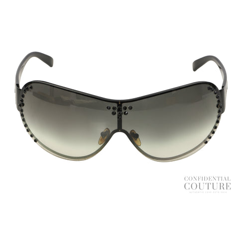 Mask Black Frame Sunglasses