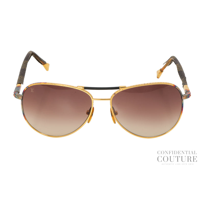 Damier Ebene Conspiration Pilote Aviator sunglasses (Model Z0202U)