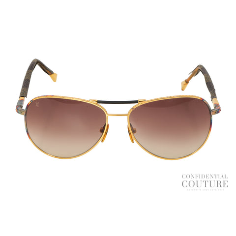 Damier Ebene Conspiration Pilote Aviator sunglasses (Model Z0202U)