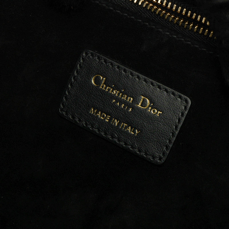 Black Small Microcannage Leather Book Tote