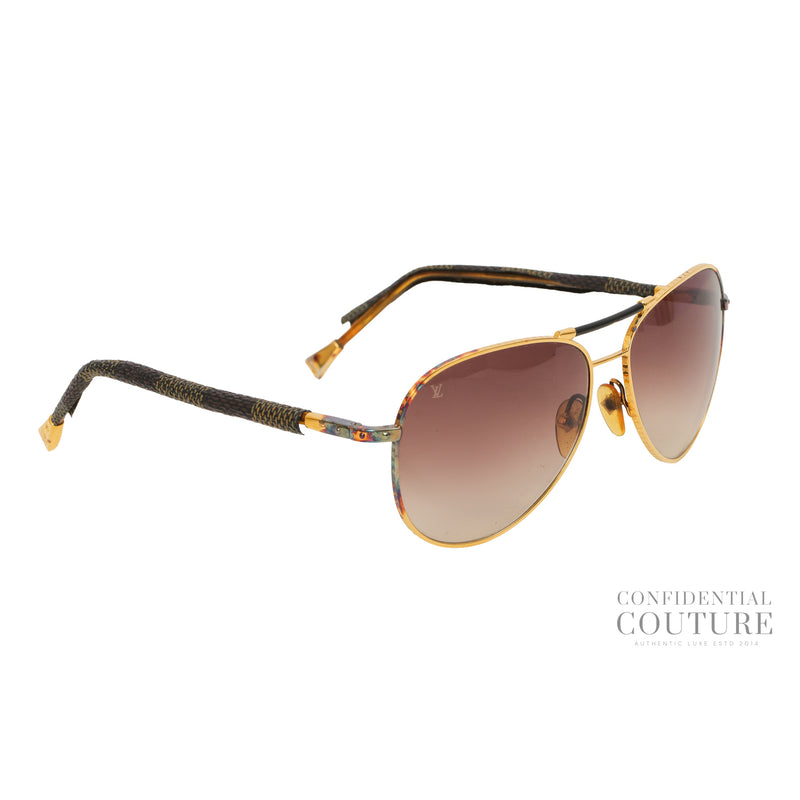Damier Ebene Conspiration Pilote Aviator sunglasses (Model Z0202U)