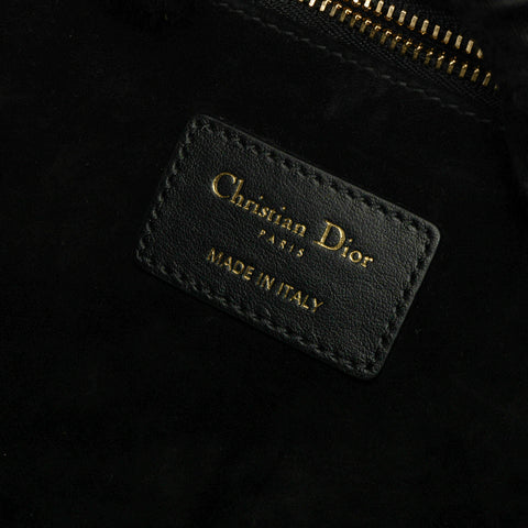 Black Small Microcannage Leather Book Tote