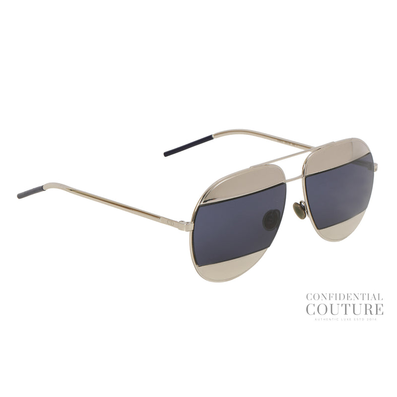 Aviator 010KU Silver Tone/ Dark Blue Sunglasses