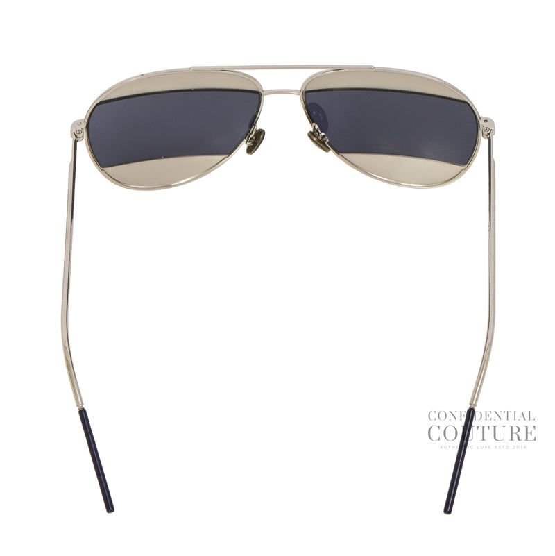 Aviator 010KU Silver Tone/ Dark Blue Sunglasses