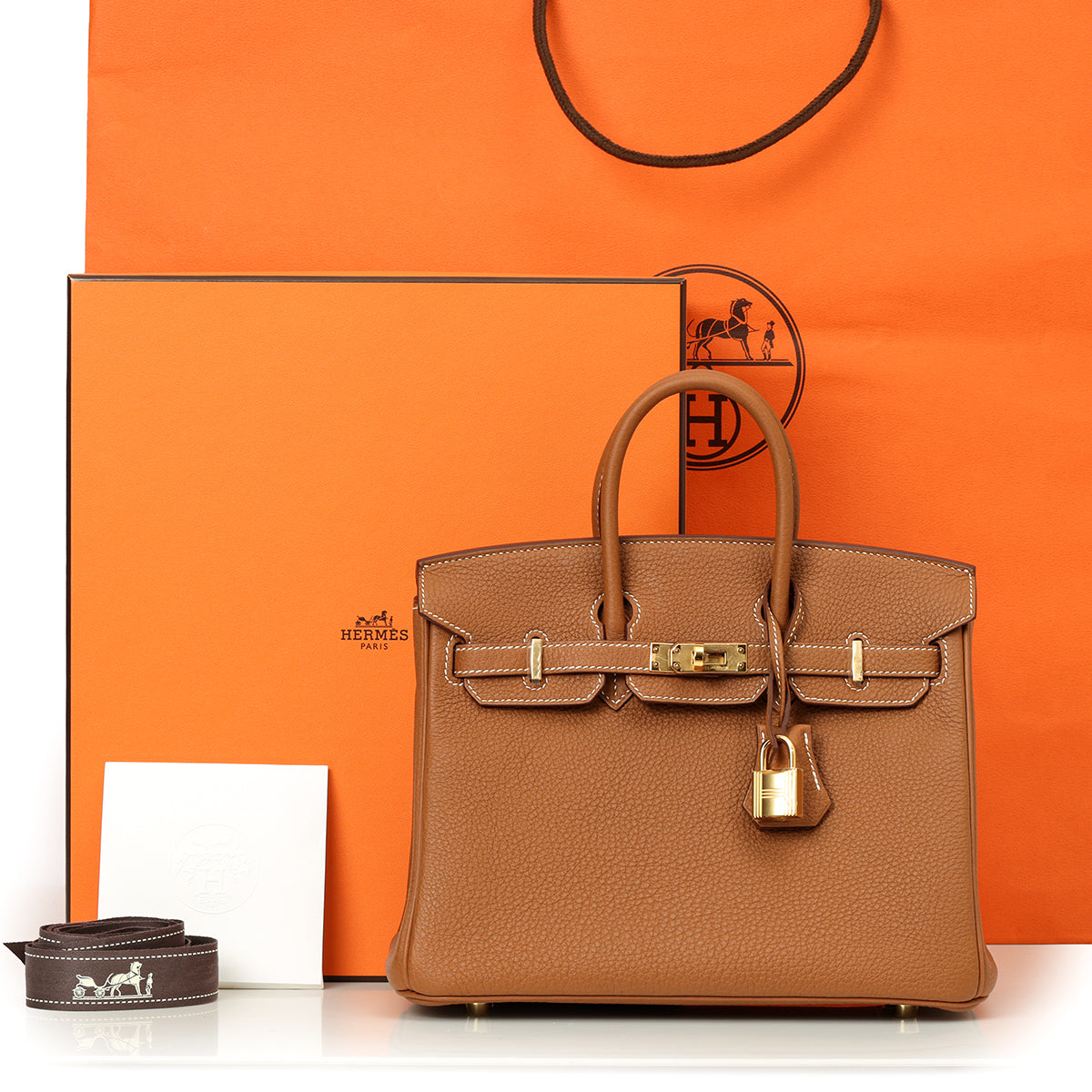 Birkin 25 Gold on Gold K Stamp