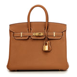 Birkin 25 Gold on Gold K Stamp