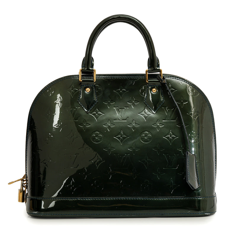 Pre loved Louis Vuitton Green Vernis Alma PM Bag