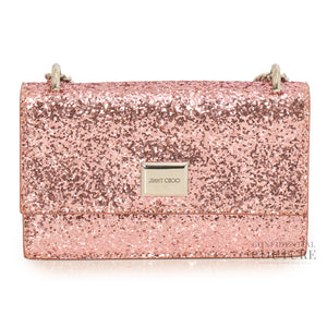 Leni Corse Pink Glitter Chain Crossbody Bag