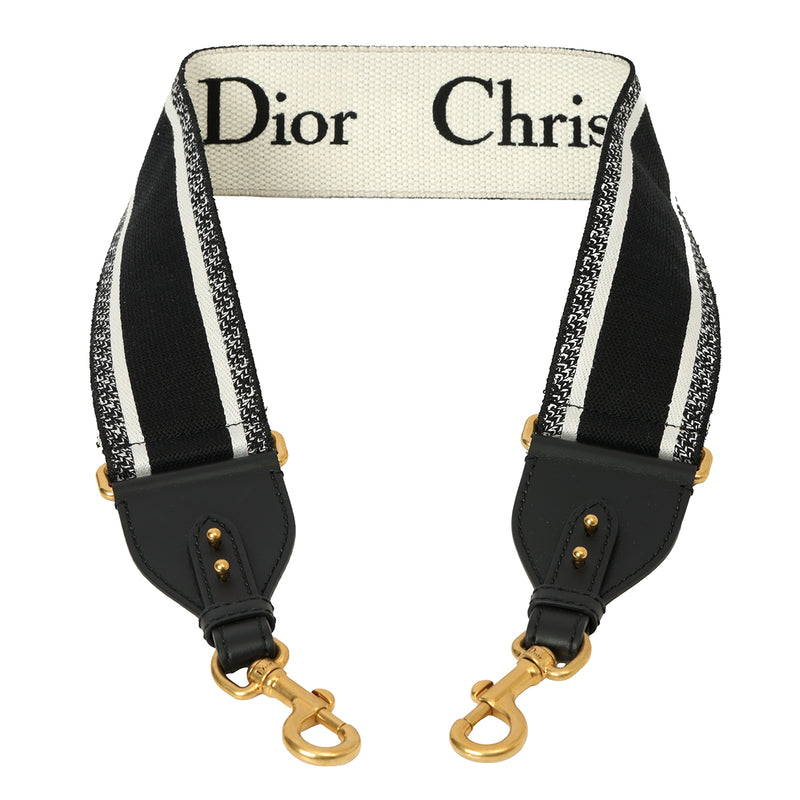 Pre-loved Christian Dior Black Christian Dior Embroidery Strap One Size