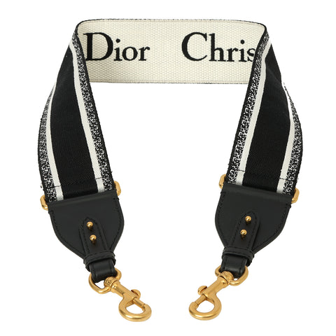 Black Christian Dior Embroidery Strap One Size