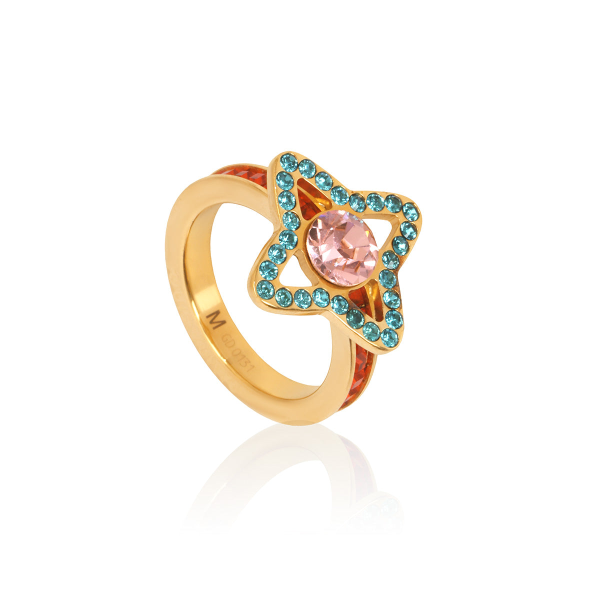 Gold-Plated Berge Eye Candy Rhinestone Ring M
