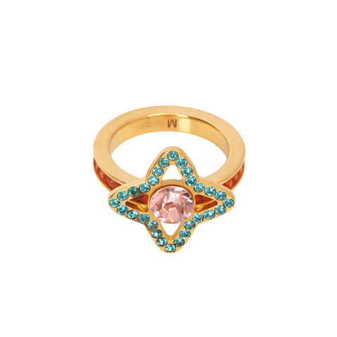 Gold-Plated Berge Eye Candy Rhinestone Ring M