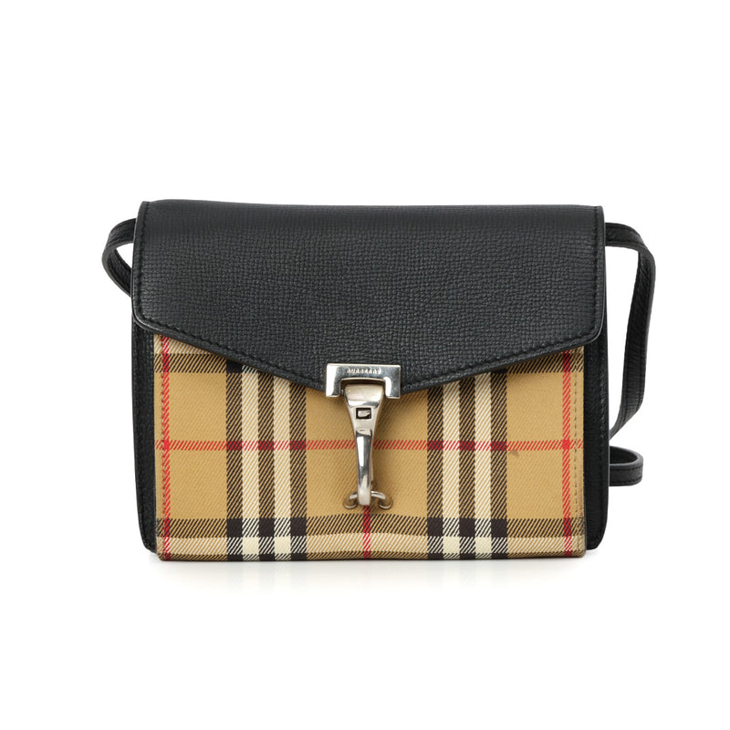 Burberry Black Vintage Check Macken Small Crossbody Bag