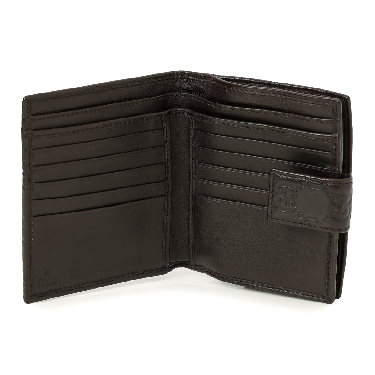 Black Guccissima Leather Interlocking G Charm French Wallet One Size