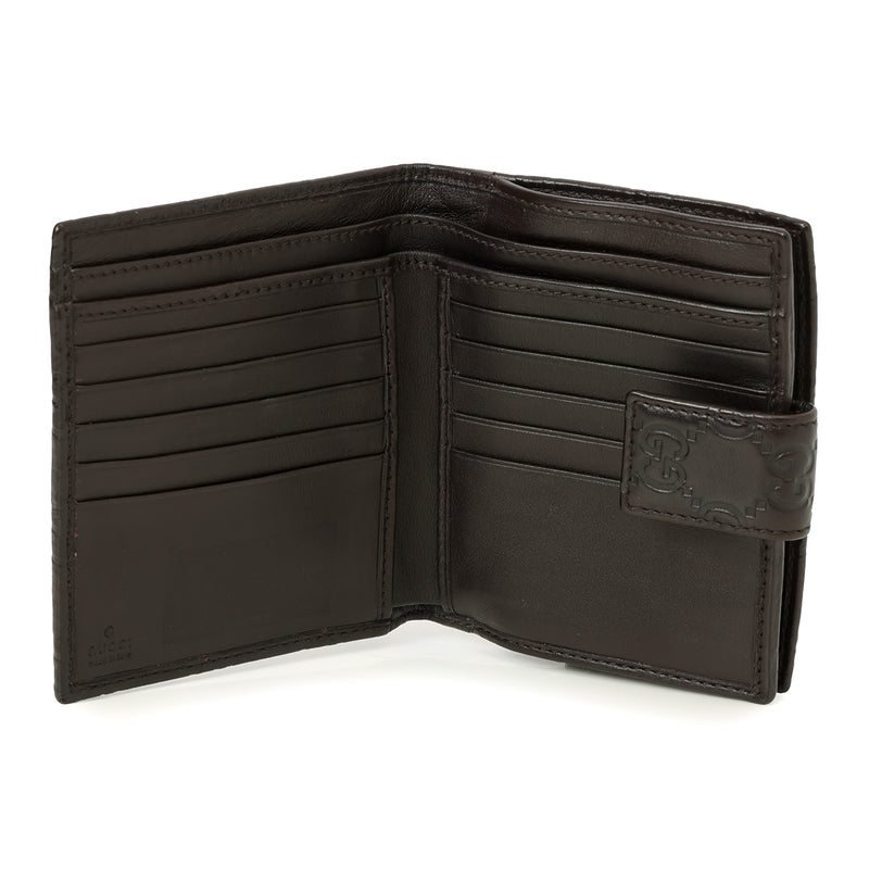 Pre loved gucci black guccissima french wallet one size price