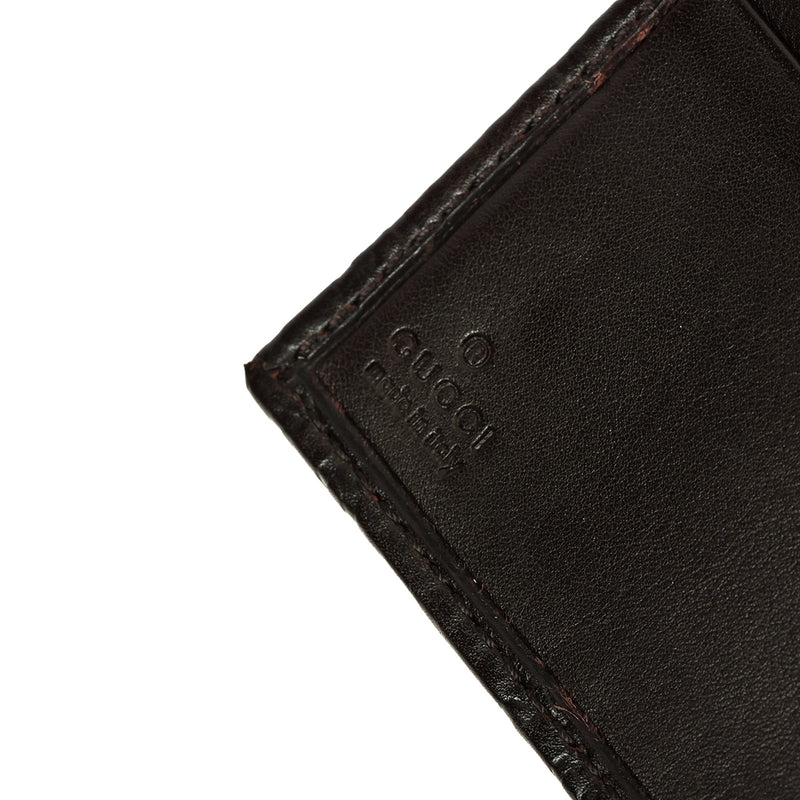 Pre loved gucci black guccissima french wallet one size sale