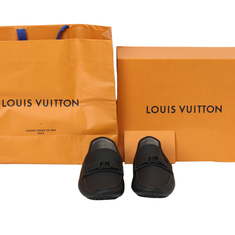 Louis vuitton black hockenheim moccasin 11 price