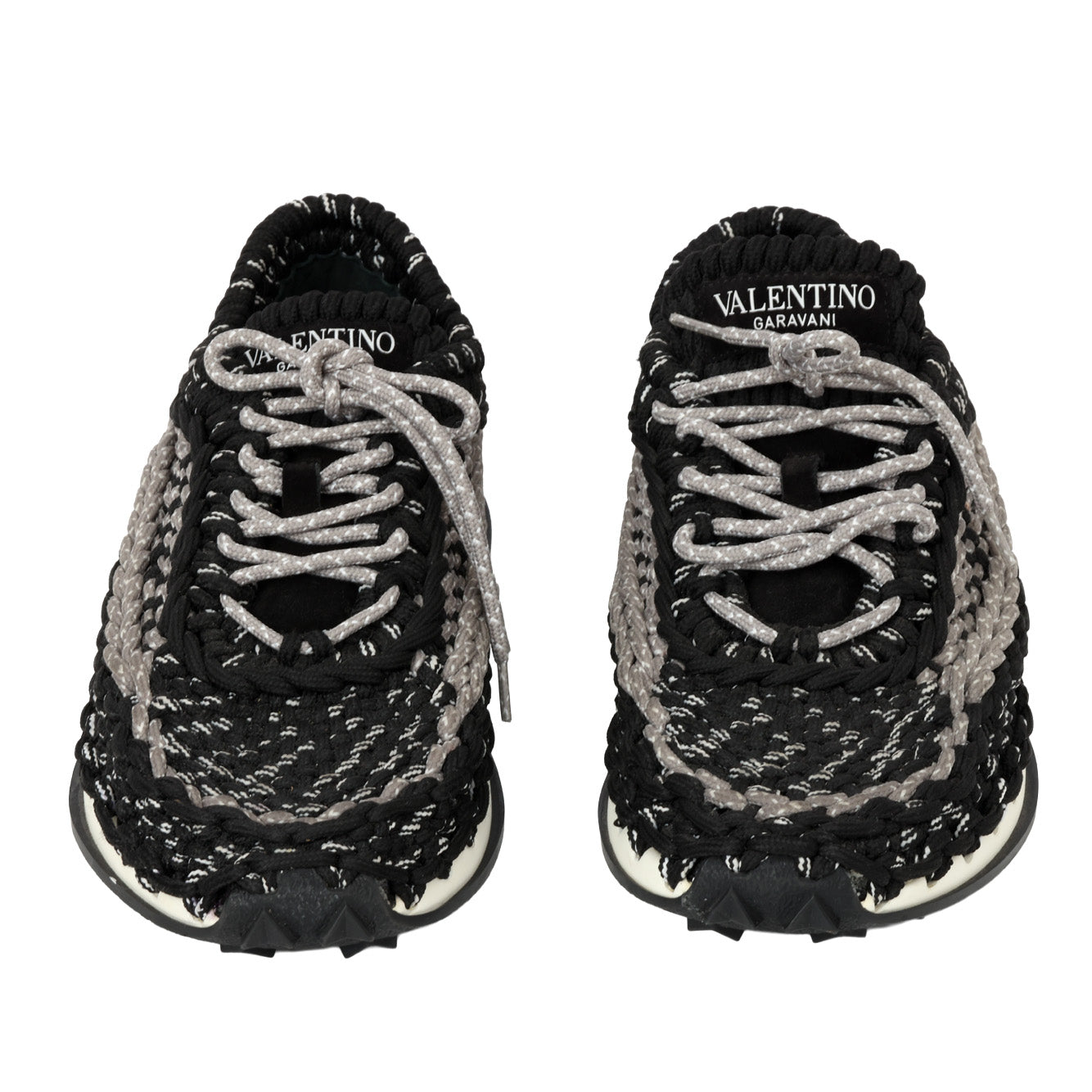 Black/Grey Crochet Fabric Sneakers