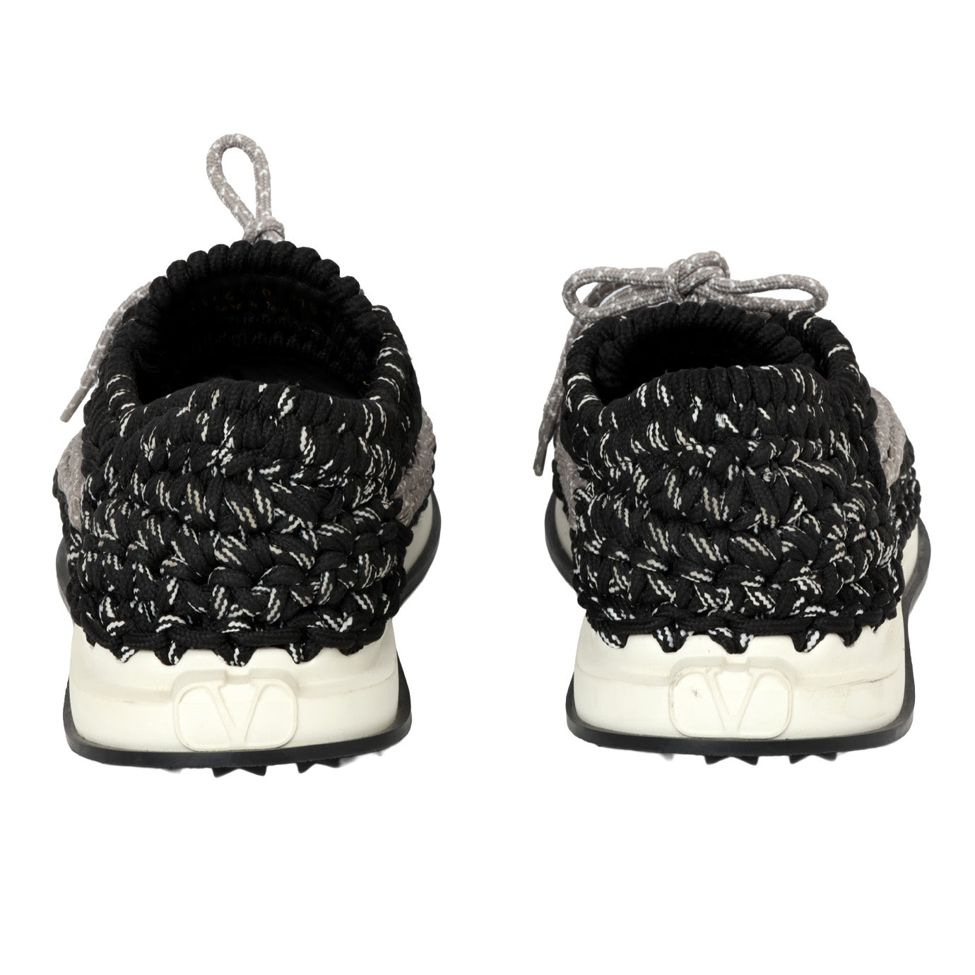 Black/Grey Crochet Fabric Sneakers