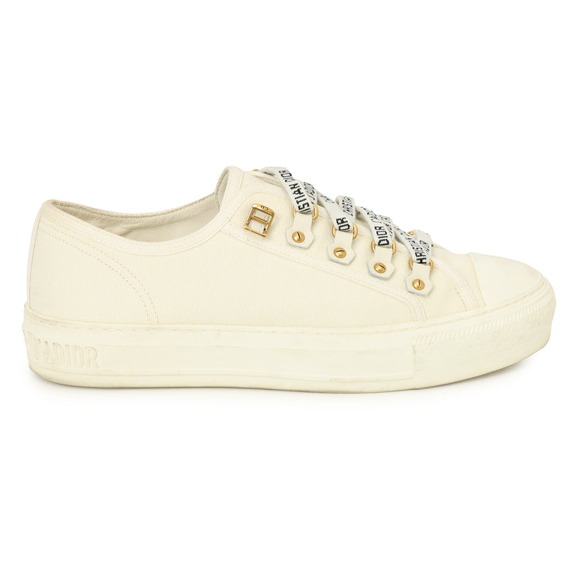 Pre-loved Christian Dior Walk'n Dior Sneakers In White Cotton Canvas Size: 38.5