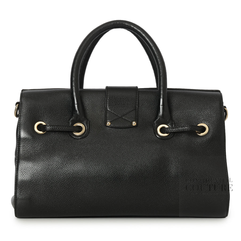 Shop Pre-Owned Jimmy Choo Rosalie Black Leather Satchel