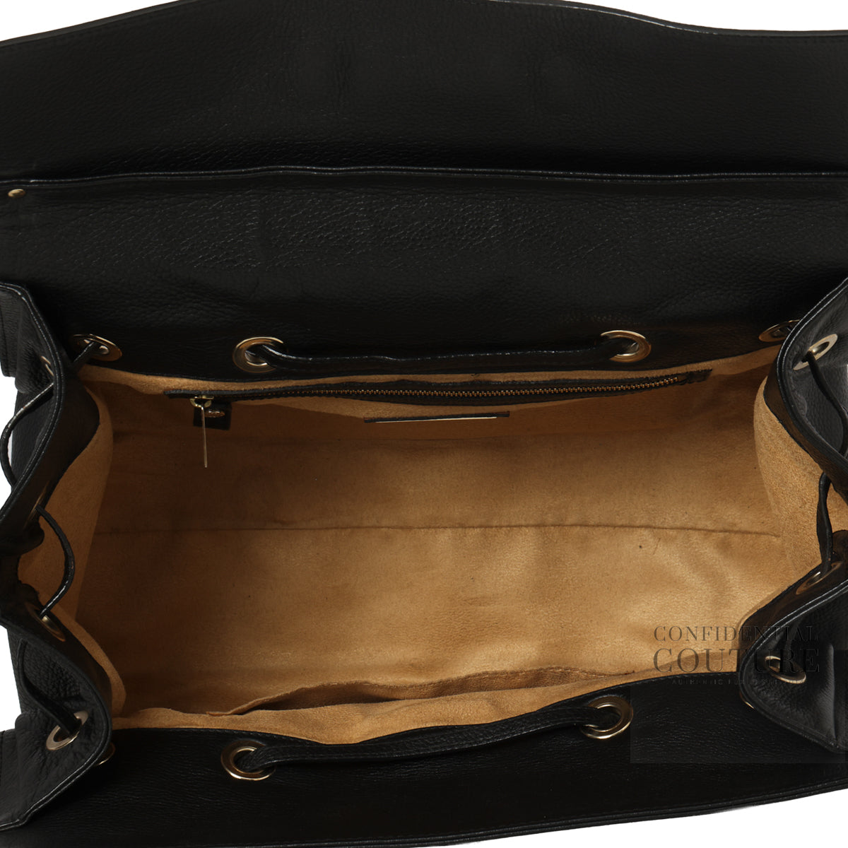 Black Leather Rosalie Satchel Bag