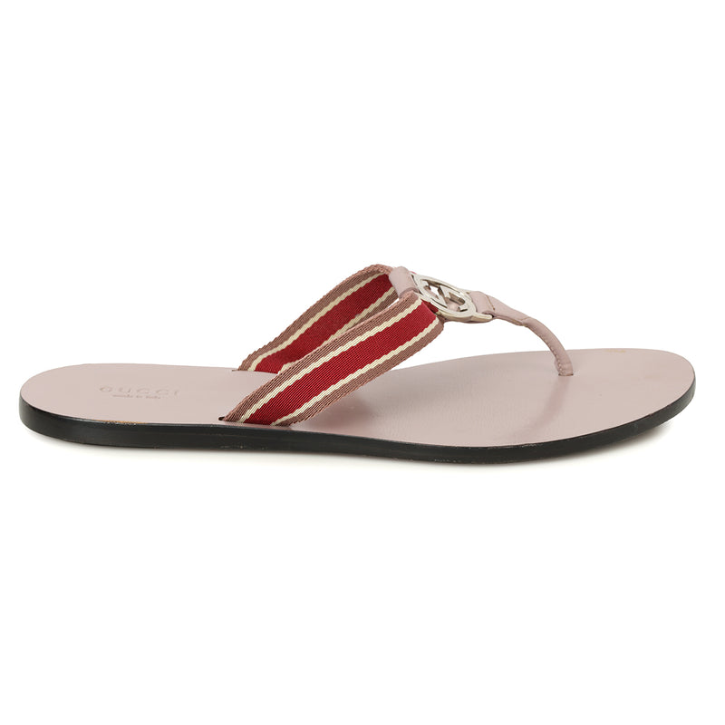 GG Interlocking G Flat Thong Sandals Size: 39