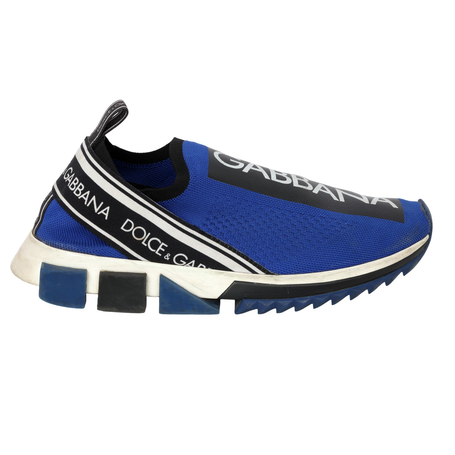 Dolce Gabbana Blue White Slip On Sorrento Sneakers Shoes 40